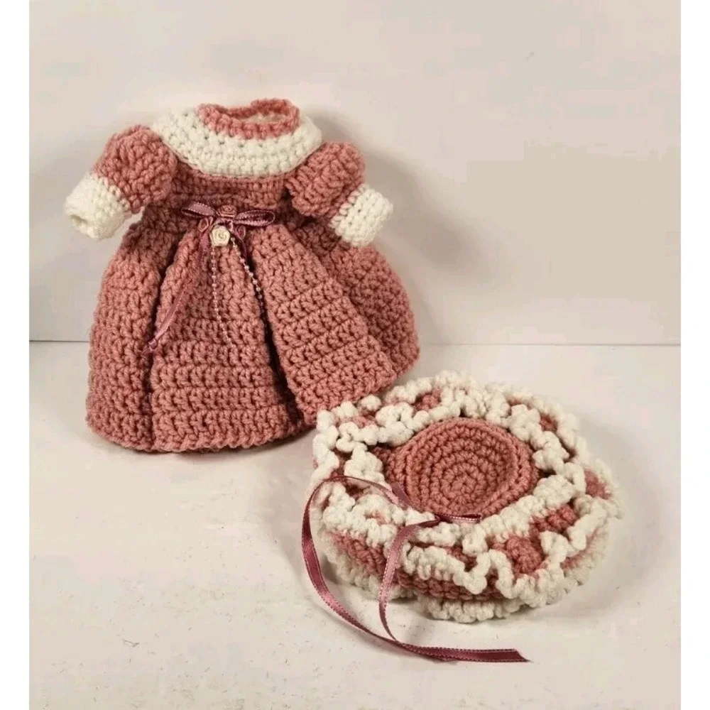 Crochet Doll Dress and Bonnet (8C6)